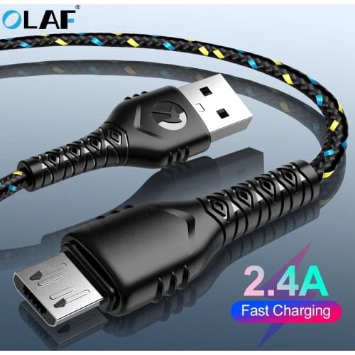 OLAF Micro USB Cable 3m/2m/1m 2.4A Fast Charging Microusb Data Cable for Xiaomi Redmi Note 5 Pro Samsung S7 Honor LG phone cable