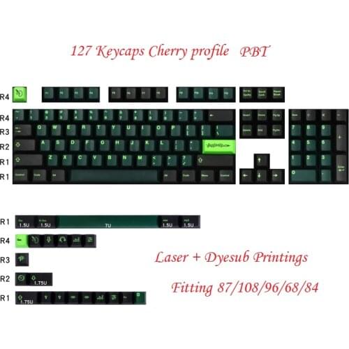 Mechanical keycap PBT Dye subbed keycaps dyesub cherry profile keycaps laser for 84 68 96 108