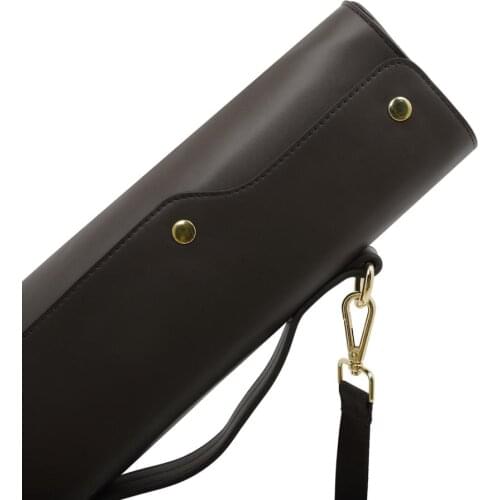Lightweight Leather Flute Bag Case with Removable Strap and Carry Handle