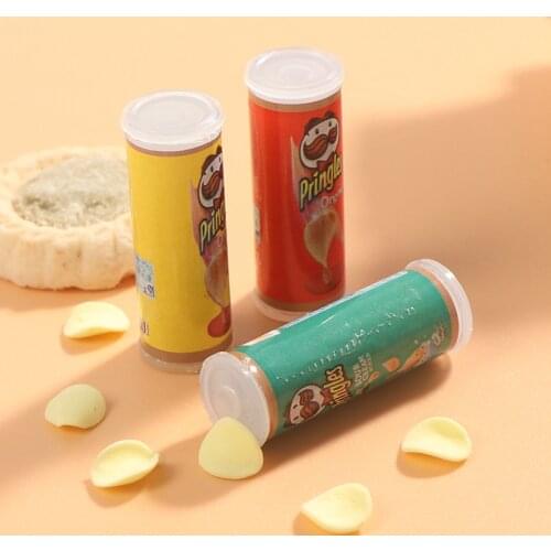 1 set/3 pcs Simulation Potato Chips Bottle Dollhouse Miniature Play Kitchen Food Pullip 1/6 Doll