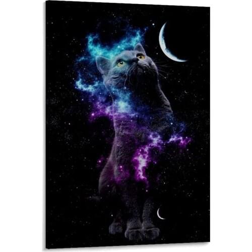 Cat Galaxy 2 Wall Decor Poster Decorative Painting Canvas Wall Art Living Room Posters Bedroom Painting
