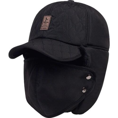 New Winter Fur Warm Windproof Hat Men Women Lei Feng Cap Bomber Faux Fur Ear Flap Cap Black Ski Cold Anti-snow Caps gorras