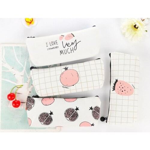 New Fresh Fruits canvas Pencil Case Stationery Storage Bag Escalar Papelaria Escolar office school supplies