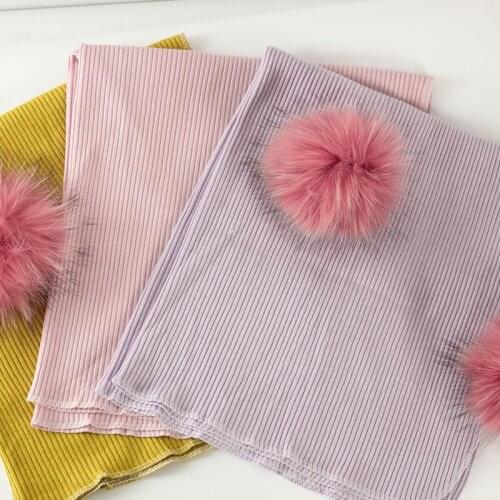 0-12 Months Newborn Girl Blanket Baby Travel Bedding Wrap Sleepsack Solid Color Ribbing Warm Boy Infant Quilts With Real Pom Pom
