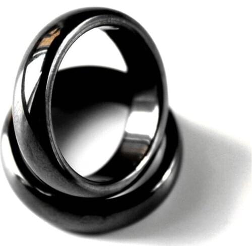 Couple Rings For Men Black Ring Engagement Rings For Women Cambered Hematite Black Gallstone Mens Finger Ring Aneis Pierscionki