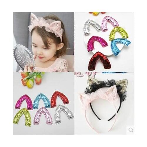 30pcs/lot 3D Badge 5cm Shiny cat ears Kids Patch, for Clothing, home decoration accessories, DIY, Baby Garment Accessorie
