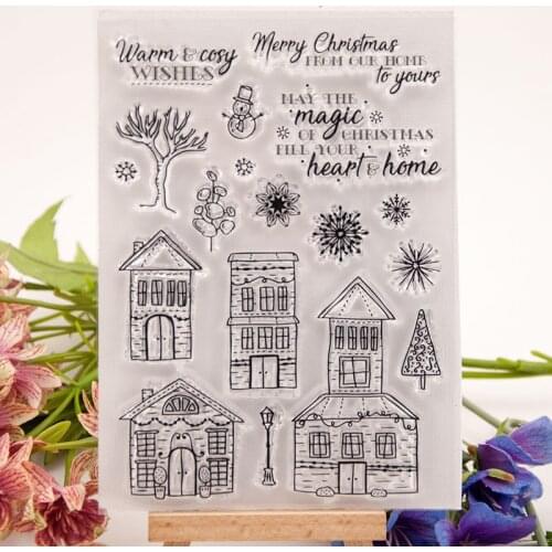 Clear Stamps Scrapbooking Rubber Stamp Handmade DIY Decoration Craft Supplies Stamps for Card Making Village Castle Silicone New