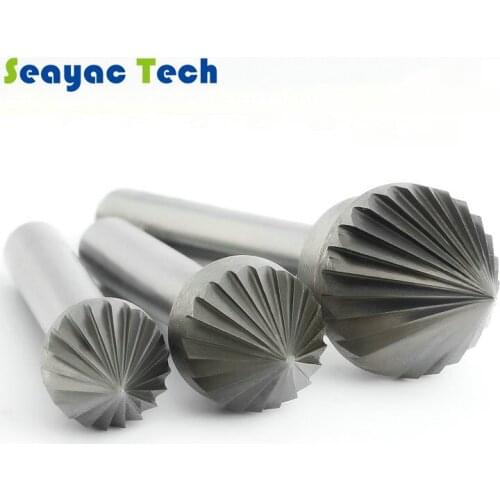 60 degree Conical Alloy Rotary Boring Tool Tungsten Steel Hard Wood Carving Tool J-type Milling Cutter Black Steel Grinding Head