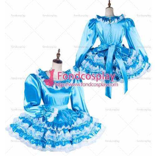 Lockable Sissy maid Satin-Organza dress Uniform cosplay costume Tailor-made[G2016]