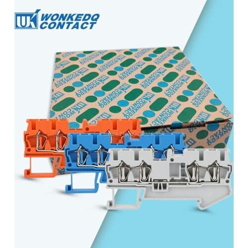 ST2.5-QU 50Pcs 4 Conductor Spring Diode 2.5mm Wire Electrical Connector Terminals ST 2.5-QU Quattro Din Rail Terminal Block