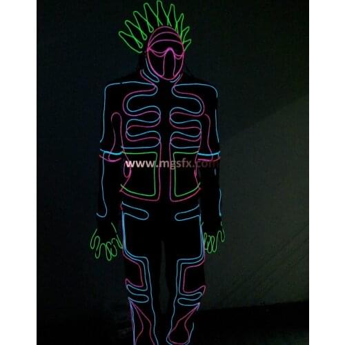 Tron light suit / EL Wire costume / LED Robot suits / Neon light suit