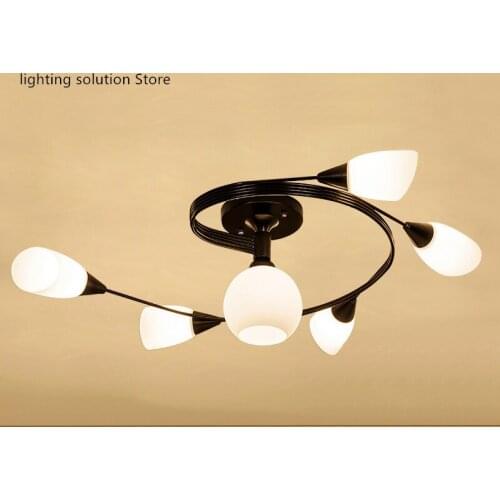 Vintage Plafond Verlichting Voor Thuis Verlichting Armatuur Meerdere Staaf Smeedijzeren Plafondlamp E27 Bulb Woonkamer Lamparas