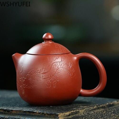 WSHYUFEI Yixing Teaware Teapots Tea Pot Dahongpao handmade Dragon Egg Teapots Zhu Mud customized gifts authentic 190ml
