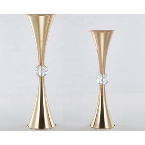 10 pcs wedding decoration metal gold flower vase trumpet flower stand centerpiece for events party table decorations