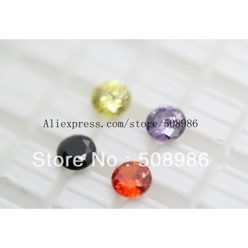 120pcs/lot 5mm black orange yellow purple bling CZ stones assorted floating charms ,no glass living locket Xmas gift