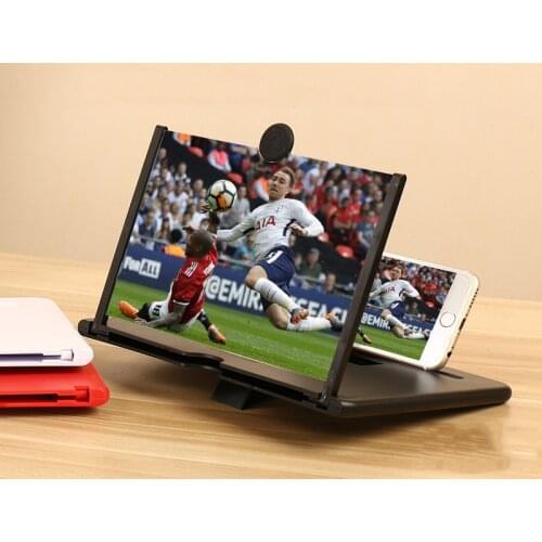 14 inches 3D Mobile Phone Screen Magnifier HD Video Amplifier Stand Bracket with Movie Game Magnifying Folding Phone Desk Holder