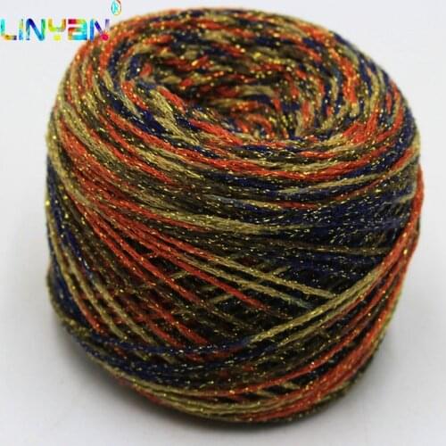 50g Metallic Yarn For Knitting& Crocheting matethreads DIY Yarns crochet Metallic + Cotton metallized thread t52