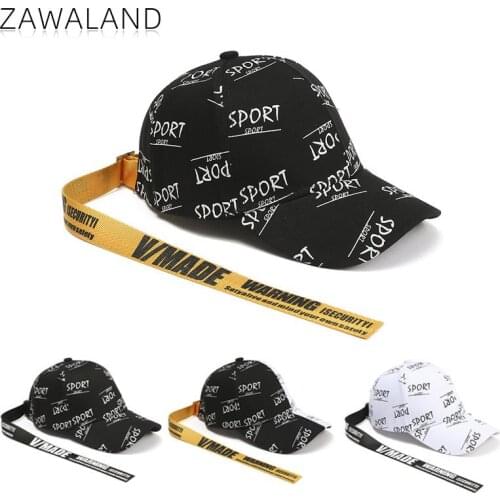 Zawaland Summer SPORT Letters Baseball Caps Men Womens Fashion Casual Ribbon Sun Hats Couple Outdoor Sunscreen Duck Tongue Hats
