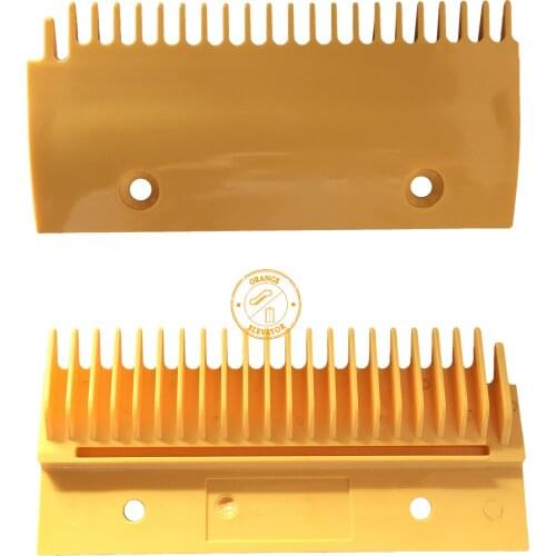 Escalator DSA2001488A-L ABS Comb L203mm W93.5mm Hole Space 119mm Left 22Teeth Yellow Plastic