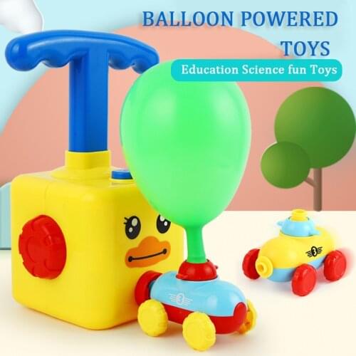 Inertia Flying Power Balloon Car With Rocket Launcher Cartoon Balloon Car Puzzle Toy Science Experiment Toys for christmas Gift