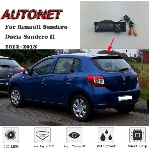 AUTONET HD Night Vision Backup Rear View camera For Renault Sandero / Dacia Logan Steppe 2012~2018 /CCD/license plate camera