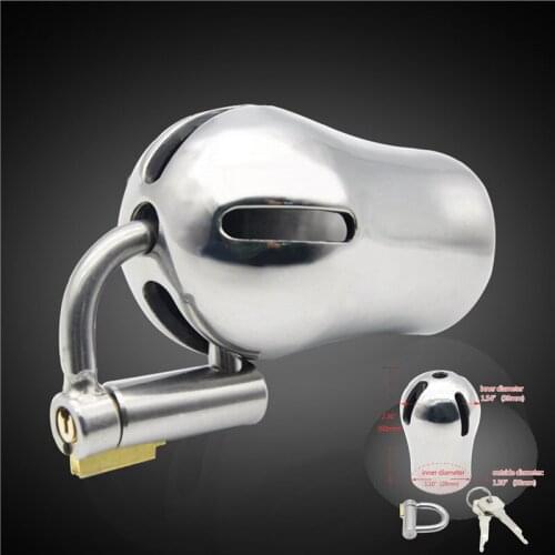 Manyjoy New Male Luxury Chastity Device Stainless Steel Cock Penis Cage with Titanium Plug PA Magic Lock Sex Toy BDSM