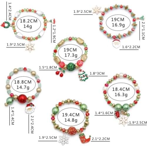 Metallic Santa Claus Christmas Bracelet Pendants Drop Ornaments Christmas Ornaments Xmas Decor for Home Noel