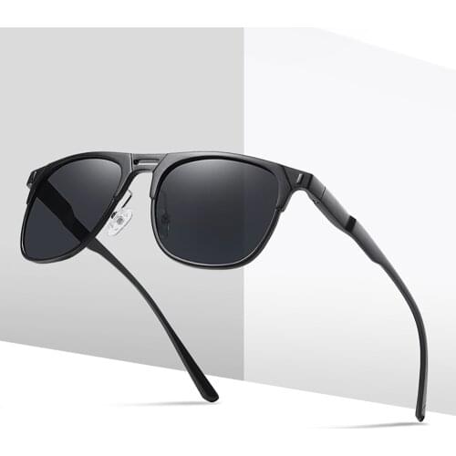 New Style Drive Aluminum-Magnesium Material Classic Full Frame Rectangle Travel Fashion Men Polarized Sunglasses JD2007