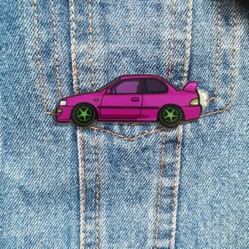 New hot sale Cute Small Purple car brooch pin creative fashion children cartoon bag backpack badge jewelry Gift Scarf Buckle