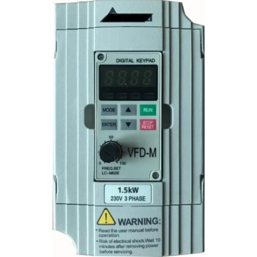 New VFD015M23A VFD-M Inverter AC Motor Drive 3 Phase 220V 1.5Kw 2HP 7A 400HZ