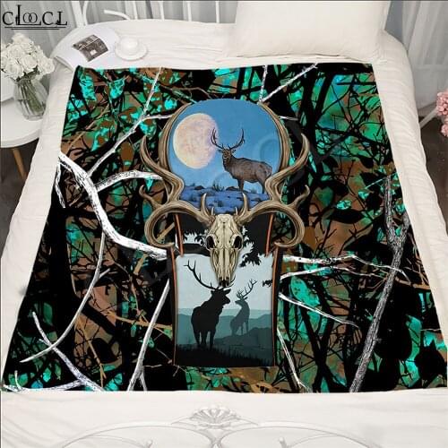 CLOOCL Animal Hunting Deer Blanket Printed Weighted Blanket for Beds Adult Quilts Sofa Travel Teens Student Throws Blanket