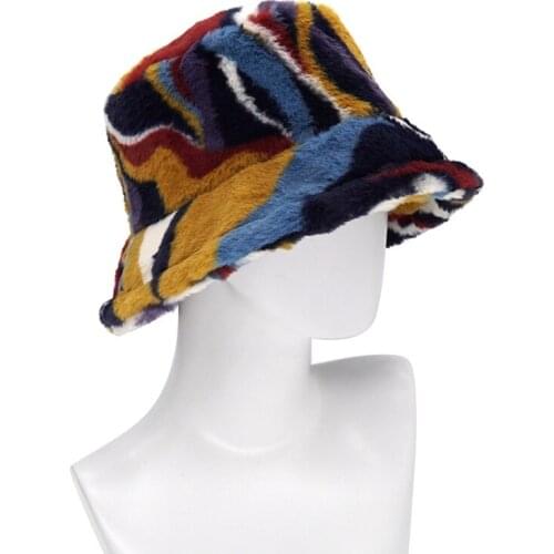 Bucket Hats Sunday Angora Yarns Made Fisherman with Camouflage Stripes Pattern in Winter Autumn