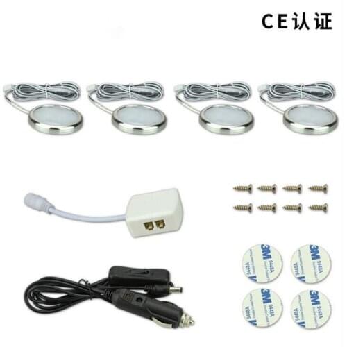3/4/6/8pcs 2W/2.5W Interior Spot Light 12V 12LED Cabinet Lighting For Camper Boat Trailer Van RV
