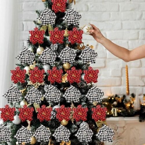 Christmas Flower ShapeCheck cloth Festive Decor Creative Bright-colored Imitation Linen Exquisite Christmas Decor