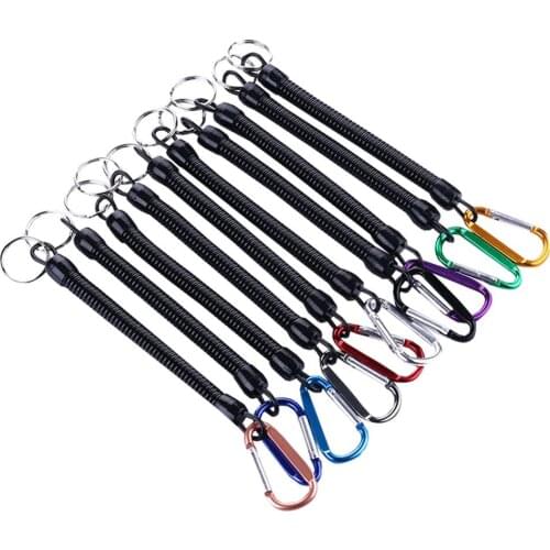 Fishing Climbing Security Anti-lost Keychain Flexible Retractable Elastic Rope for Outdoor Hiking Camping Fishing Wire