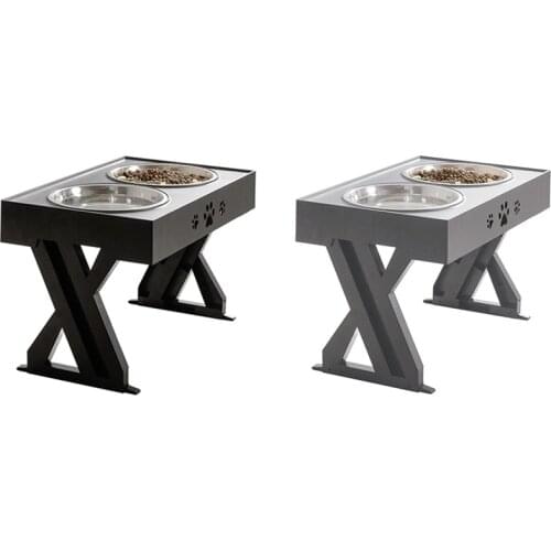 SHGO HOT-Dogs Double Non-Slip Bowl Adjustable Heights Pet Cat Food Feeding Dish Bowls Small Medium Big Dogs Water Feeder