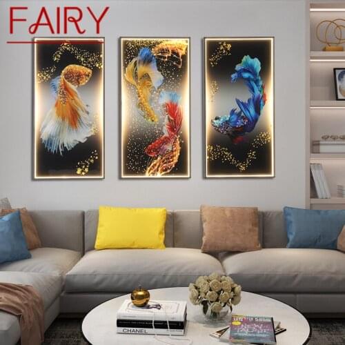 FAIRY Wall Lamps Modern Creative Three Pieces Suit Sconces Lighting Fish LED For Home Decoration