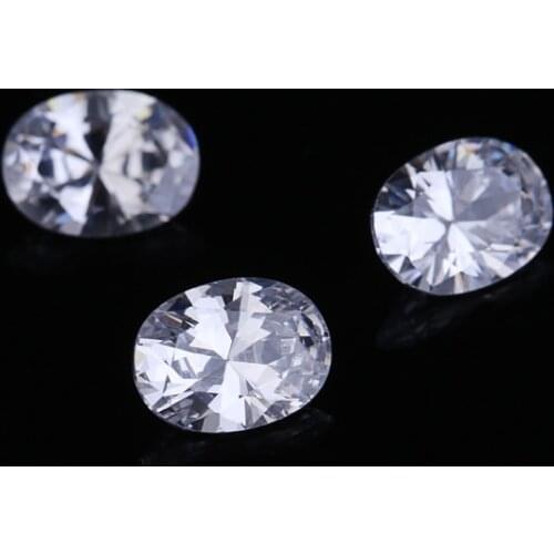 Top Quality AAA Super Shiny 50pcs 3x5mm-10x14mm Clear Cubic Zircon Oval Zirconia Diamond Rhinestones DIY Jewelry Findings