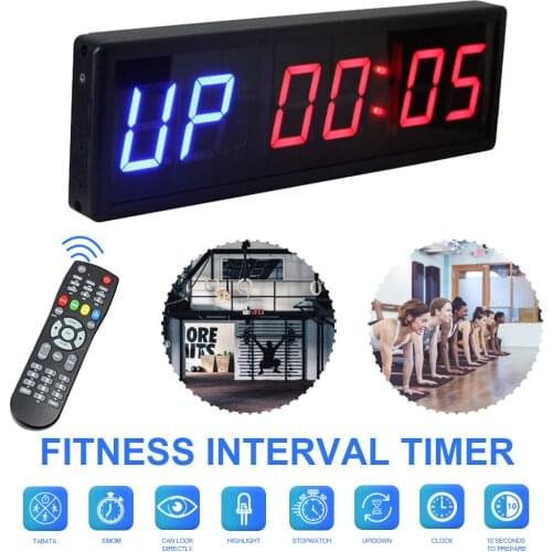LED Interval Timer Clock Digital Countdown Clock Stopwatch with Remote for Home Gym Fitness