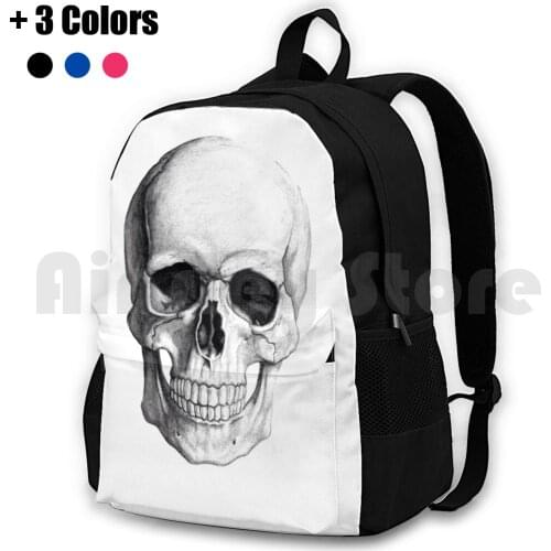 Skull Outdoor Hiking Backpack Riding Climbing Sports Bag Skull All Time Low Tumblr Grunge Death Punk Soft Grunge Pencil Sketch