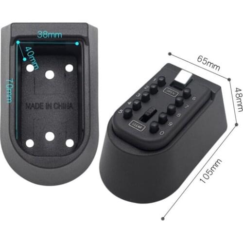 Key Safe Lock Box Outdoor Storage Box with Code Combination Password Security Lock Waterproof Wall Mount Push Button for Home
