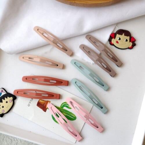 10 Pcs Korean Simple Colorful Metal Paint Frosted BB Clip Headwear Sweet Fashion Girl Womens Hairpins Hair Accessories