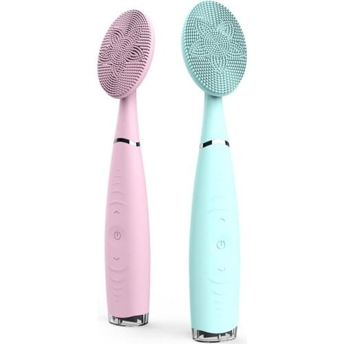 Sonic Facial Cleansing Brush Vibration Mini Face Cleaner Silicone Deep Pore Cleaning Electric Waterproof Massage