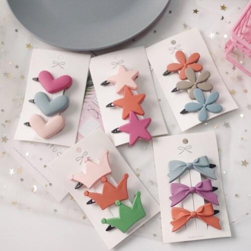 1Set Girls Cute Cartoon Colorful Hairpins Children Sweet Hair Clip Barrettes Headband Kids Fashion Hair Accessories