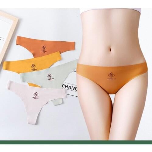 3 Piece ice silk no trace sport sexy summer club cute underwear Бясшвоўнае бялізну