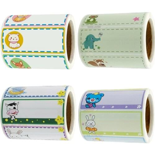 300Pcs/Roll Name Tag Stickers Customize Stickers Waterproof Personalized Labels Children School Stationery Animal Tag Sticker