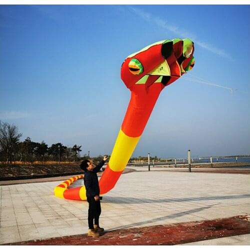 55m 3D Three-dimensional Soft Snake Kite Animal Kite Sports Flying Tool