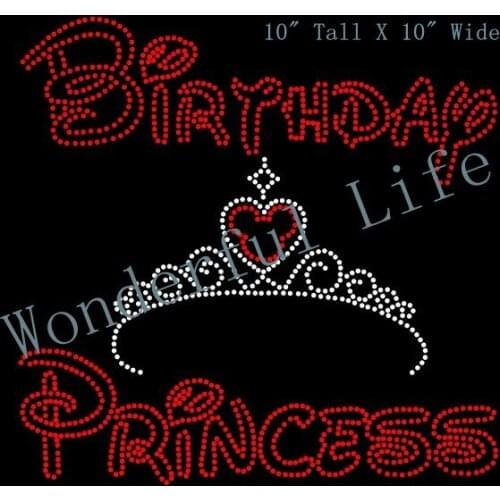 Free Shipping bride maid princess Hot Fix Rhinestones Motifs Iron wish stars in white clear crystal with red crowm