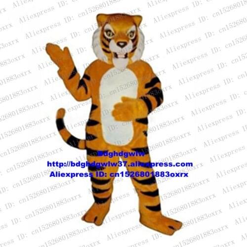 Long Fur Brown Tiger Tigerkin Mascot Costume Adult Cartoon Character Outfit Suit Capping Ceremony Leaflet Distribution zx2733