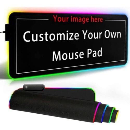 Anime Large Size Mouse Pad RGB LED Glow Personality Picture Custom PC Table Mat Diy Own Carpet Mat Gamer Mouse Mat With Backlit